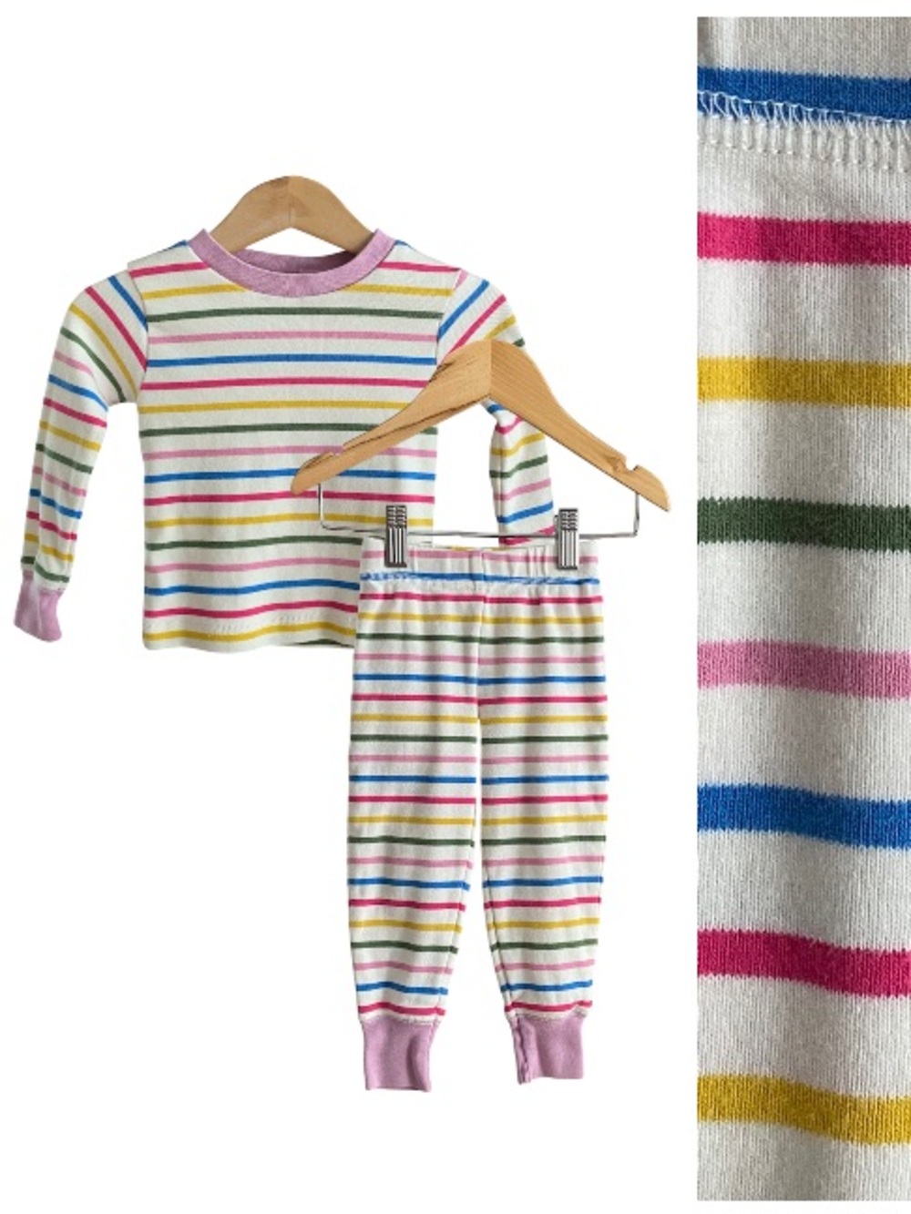Mini Boden Colorful Stripe Long Sleeve Pajama Set 2t